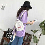 Small Canvas Girl Mini Backpack For Women Waterproof Travel Bag