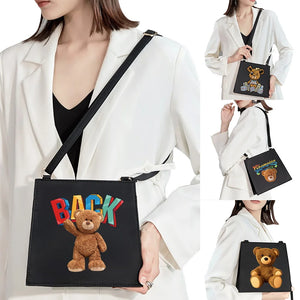 Cartoon Teddy Bear Pattern Shoulder Bag - High-end Evening Bag