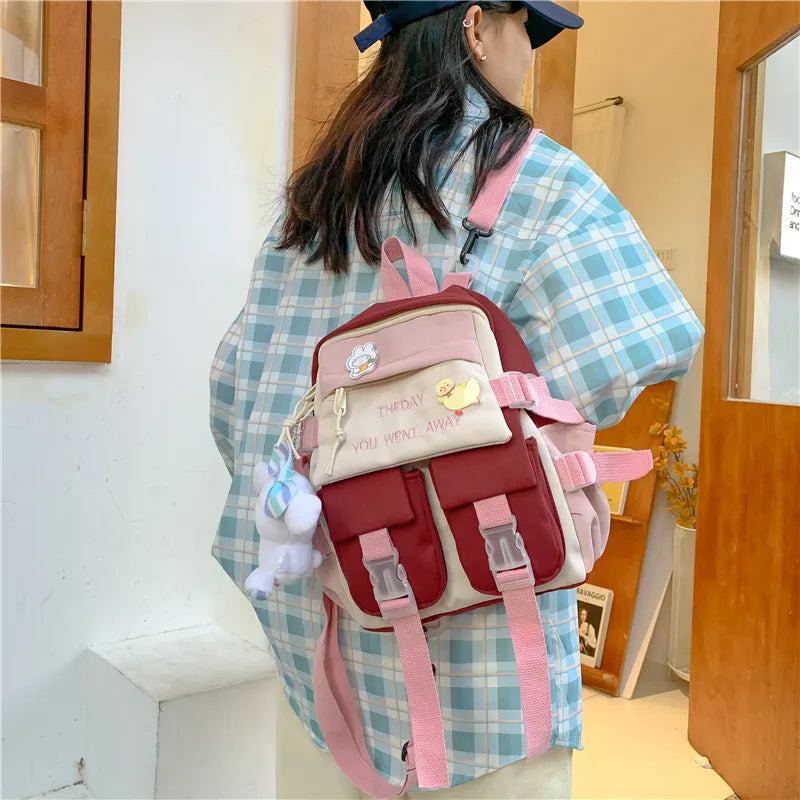 Waterproof Canvas Small Mini Backpack For Women Travel School Bag