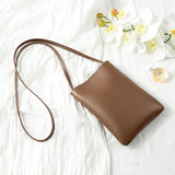 Women Minimalist Candy Pu Leather Cell Phone Crossbody Purse