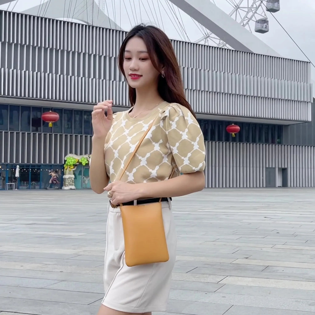 Women Minimalist Candy Pu Leather Cell Phone Crossbody Purse