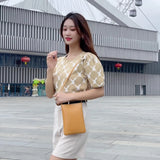 Women Minimalist Candy Pu Leather Cell Phone Crossbody Purse