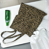 Ulzzang Leopard Canvas Bag Hip Hop Shoulder Bag Casual Messenger Bag