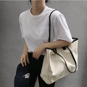Canvas Shoulder Bag Student Handbag Shopping Bag