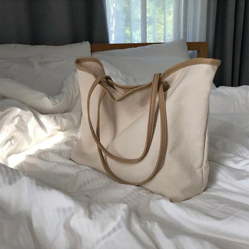 Canvas Shoulder Bag Student Handbag Shopping Bag