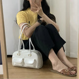Vintage Oil Wax Bowling Bag with Multiple Pockets