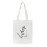 Vintage Plant Print Canvas Shoulder Bag Y2K Casual Large Capacity