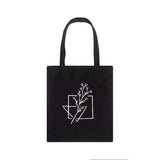 Vintage Plant Print Canvas Shoulder Bag Y2K Casual Large Capacity