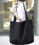 Large Capacity Canvas Shoulder Bag Retro Shopping Bag