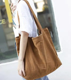 Large Capacity Canvas Shoulder Bag Retro Shopping Bag