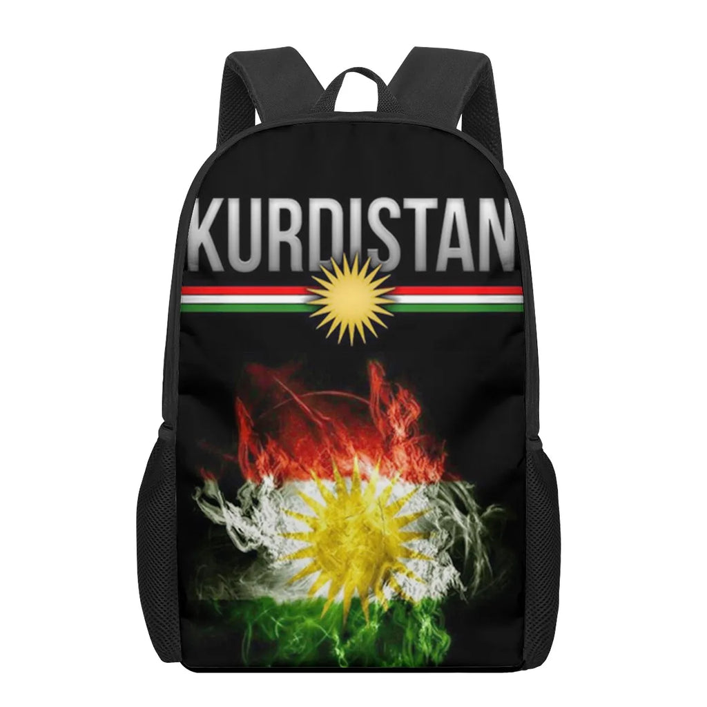 Kurdistan Flag 3D Pattern School Bag for Children Girls Boys Book Bags