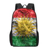 Kurdistan Flag 3D Pattern School Bag for Children Girls Boys Book Bags