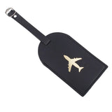 L5YA Leather Luggage ID Tag Black One Size Bag Tags