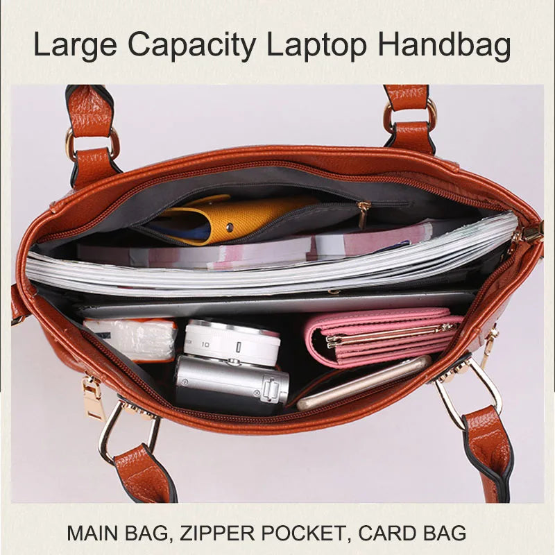 Casual Leather Handbag Tote Shoulder Messenger Bag for Women SD831