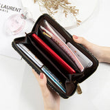 Retro Letter Wallet Large Capacity Clutch Long Wallet Female Handbag