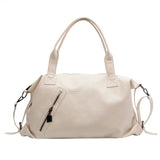 Solid High Capacity PU Leather Shoulder Bag for Women