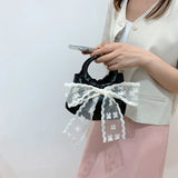 Lace Bow Women's Totes Bag Fashionable Handbag Sweet Summer Purses