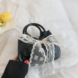 Lace Bow Women's Totes Bag Fashionable Handbag Sweet Summer Purses