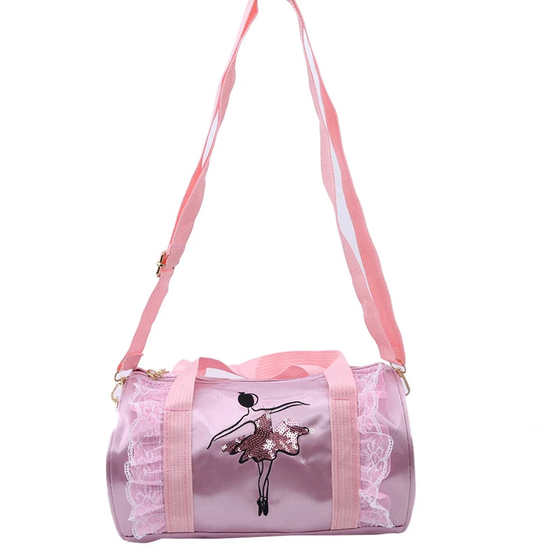 Embroidery Gym Bag Girls Latin Dance Tote Bag