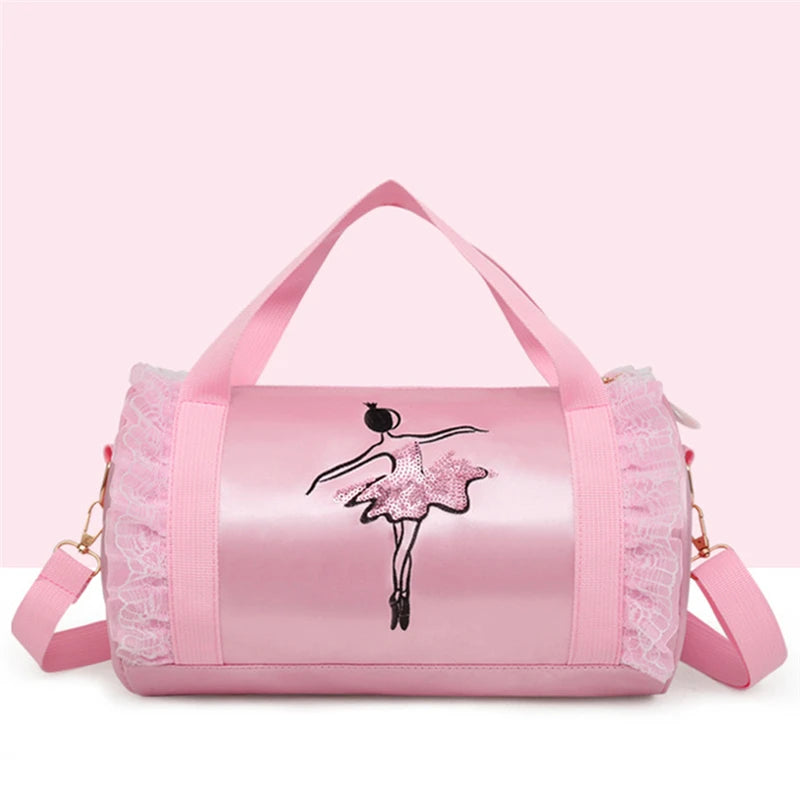 Embroidery Gym Bag Girls Latin Dance Tote Bag