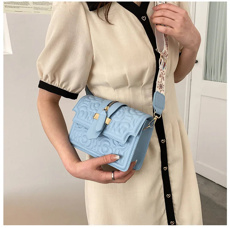 Casual Messenger Bag Wide Shoulder Strap Solid High Bag