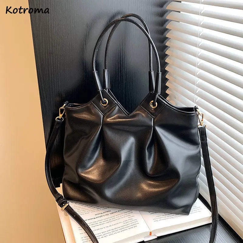 Soft PU Leather Shoulder Bag Women Handbag Large Capacity