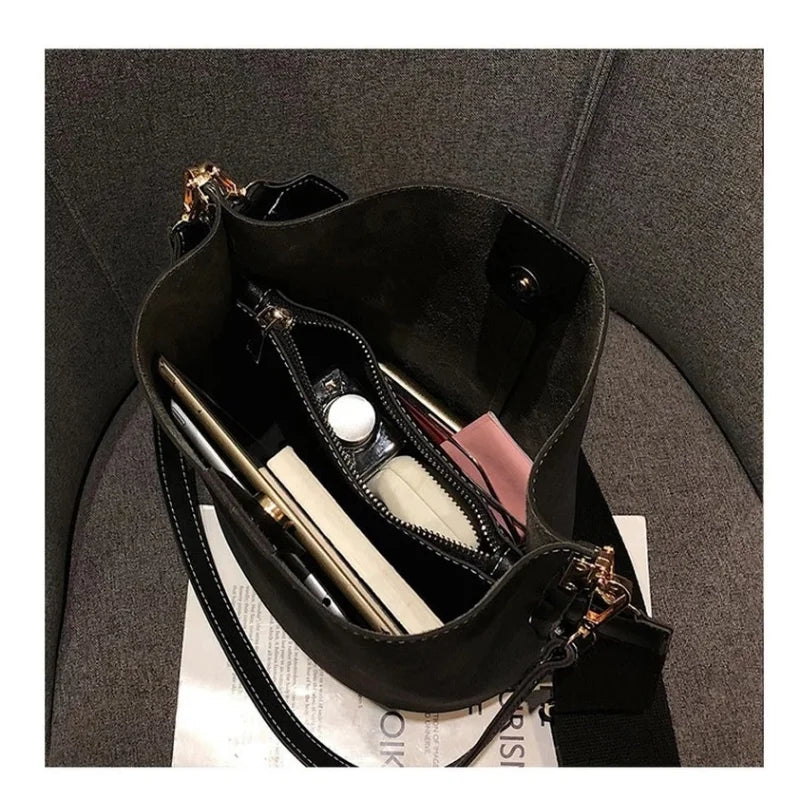 Women's Bucket Shoulder Bag Large Capacity Handbag