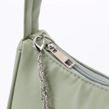 Retro Solid PU Handbag with Butterfly Chain Strap