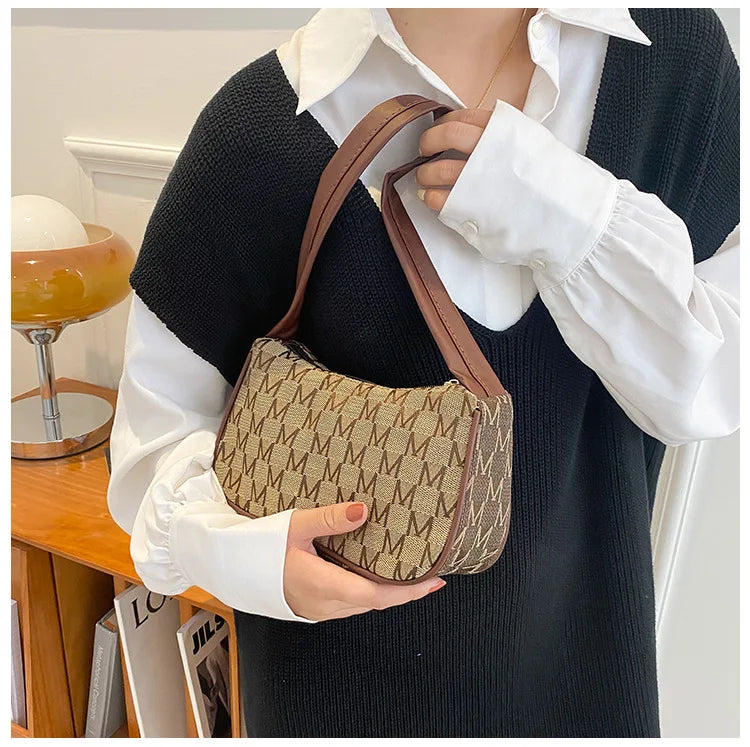 Vintage Canvas Underarm Bag Zipper Clutch Purse Small Handbags