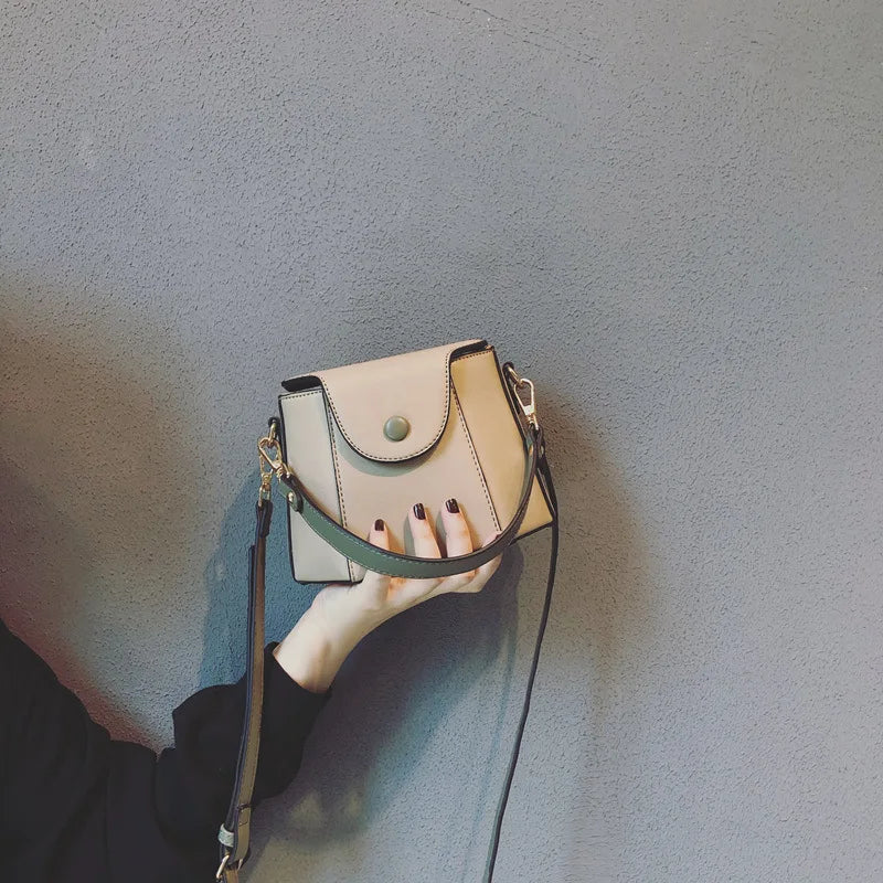 Casual Bucket Cross-body Shoulder Bag PU Leather Mini Handbag