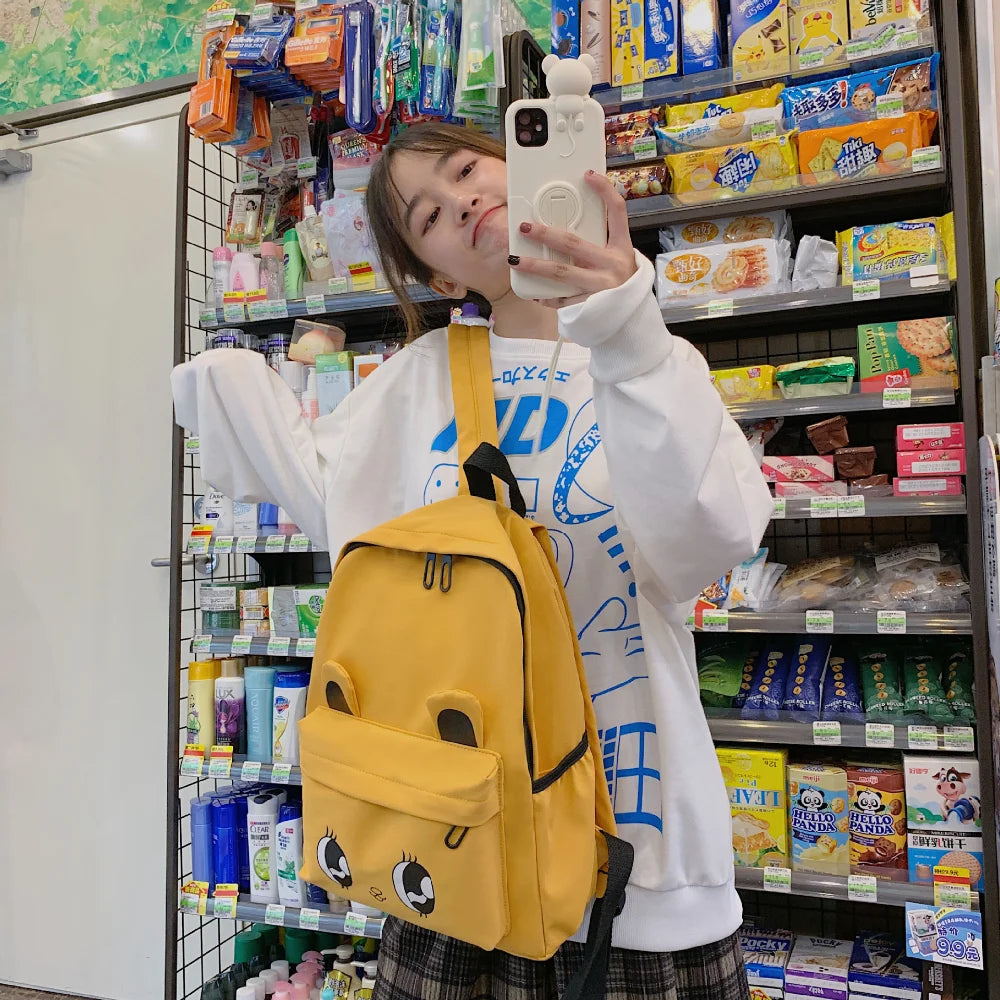 Casual Nylon Water-Repellent School Backpack