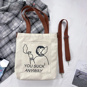 Casual Shoulder Bag Female Cross Body Tote Bag Handbag Cotton Cloth Shopper Bag