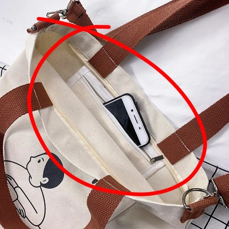 Casual Shoulder Bag Female Cross Body Tote Bag Handbag Cotton Cloth Shopper Bag