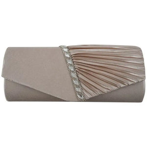 Diamond Ruffle Envelope Clutch Bag in Apricot