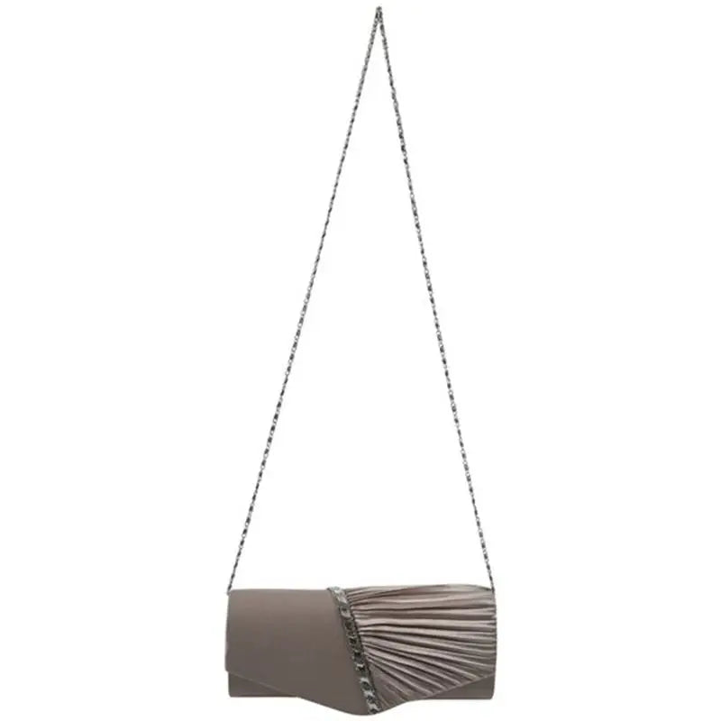 Diamond Ruffle Envelope Clutch Bag in Apricot