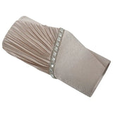 Diamond Ruffle Envelope Clutch Bag in Apricot