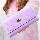 Casual Long Buckle Wallet for Women, Crown Design