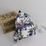 Ladies Graffiti Printed School Bag Backpack Large Capacity Handbag