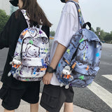 Ladies Graffiti Printed School Bag Backpack Large Capacity Handbag