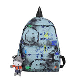 Ladies Graffiti Printed School Bag Backpack Large Capacity Handbag