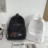 Transparent Mesh Nylon School Bag Backpack Large Capacity