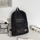 Transparent Mesh Nylon School Bag Backpack Large Capacity