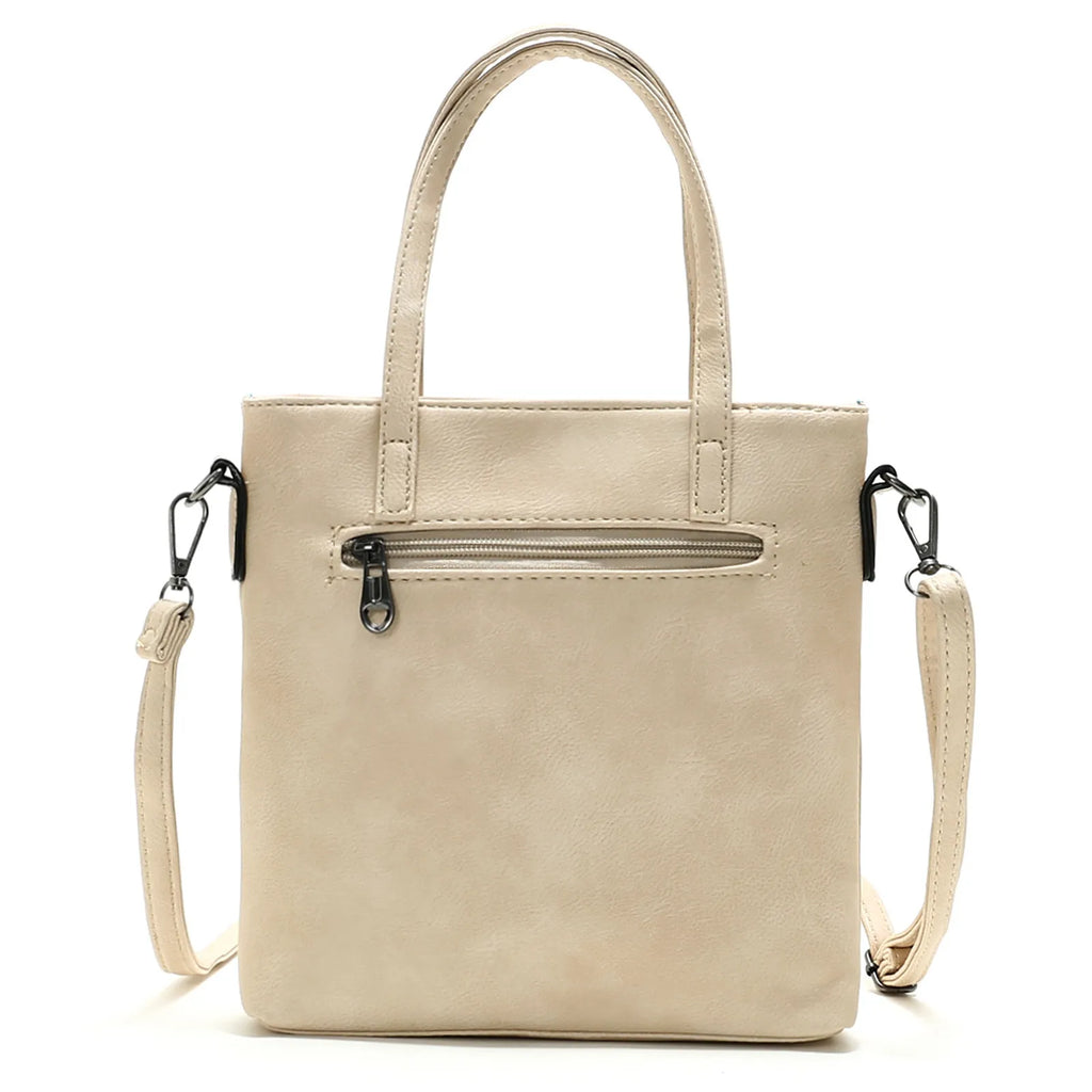 Vintage Zipper Handbag Dark Shoulder Strap Satchel
