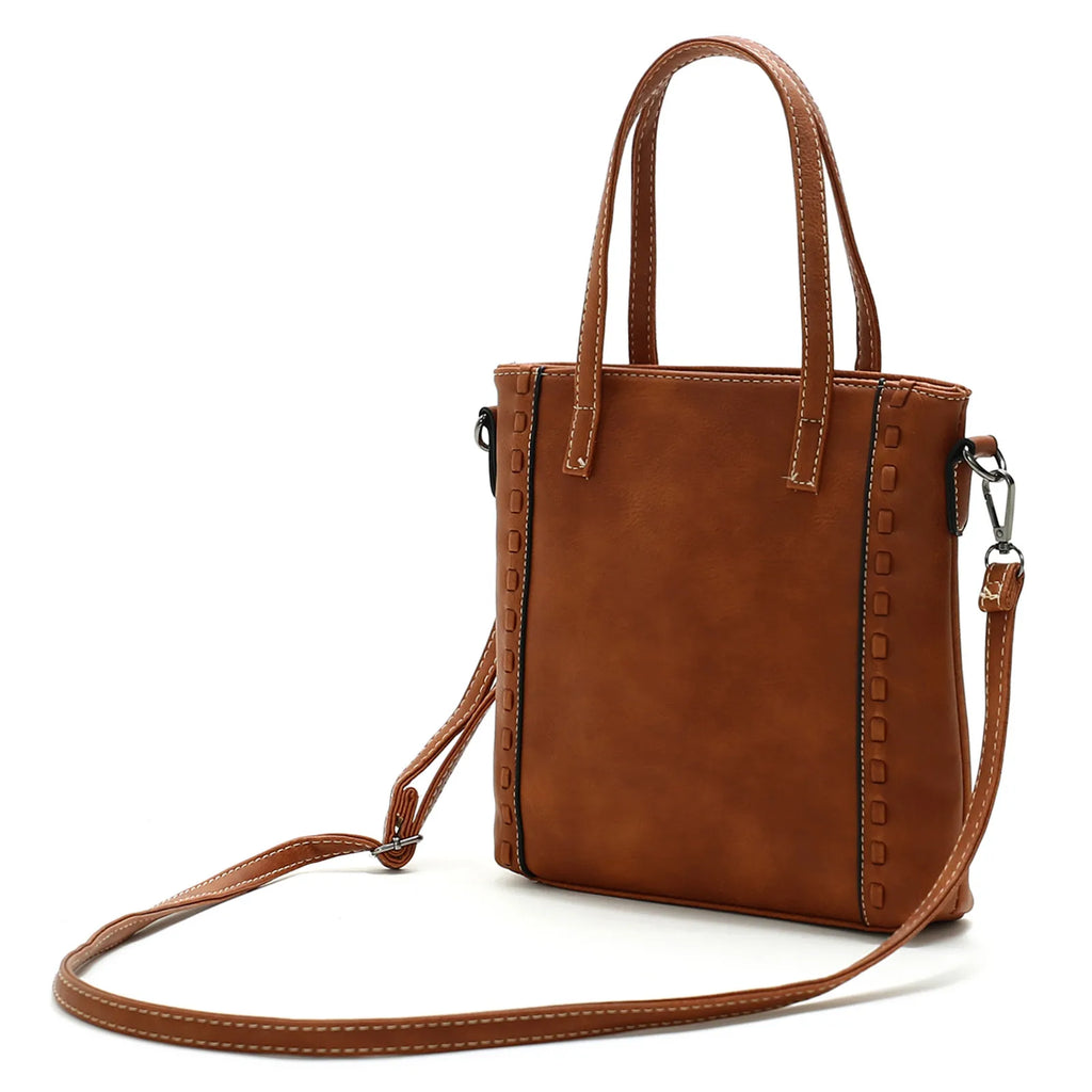 Vintage Zipper Handbag Dark Shoulder Strap Satchel