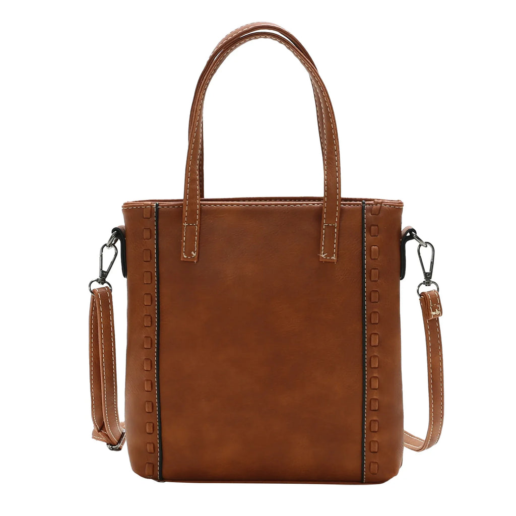 Vintage Zipper Handbag Dark Shoulder Strap Satchel
