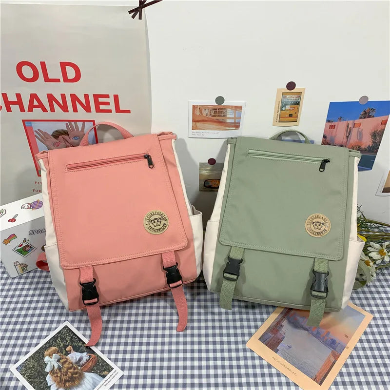 Ladies Oxford Cloth Waterproof School Backpack - Large Capacity