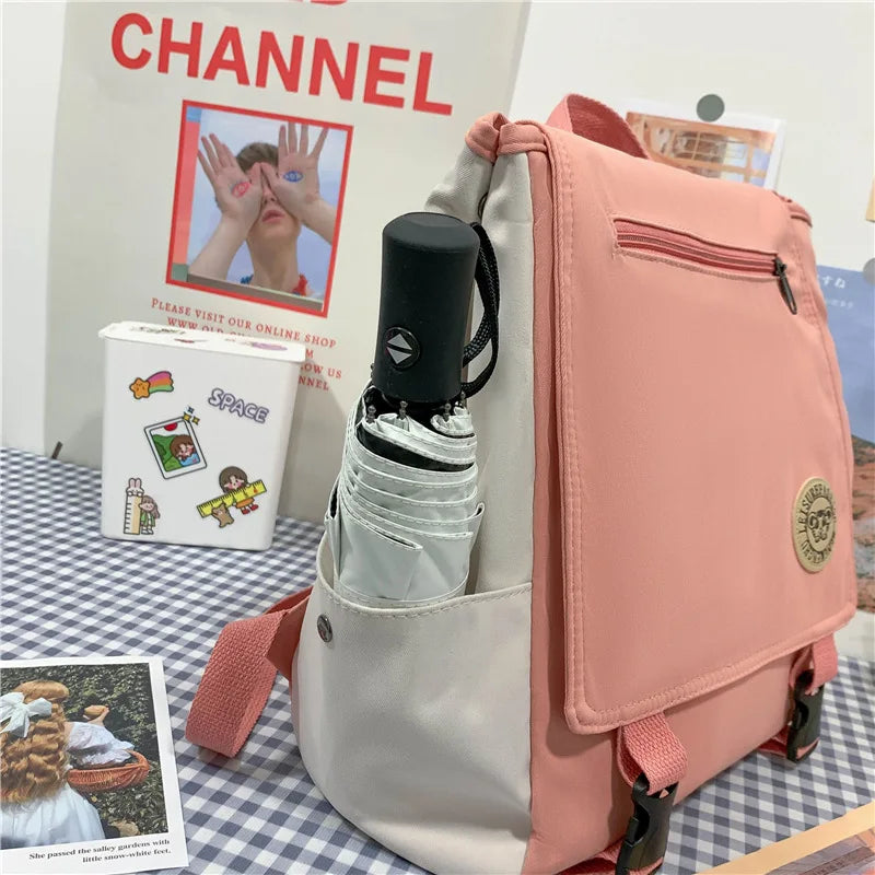 Ladies Oxford Cloth Waterproof School Backpack - Large Capacity