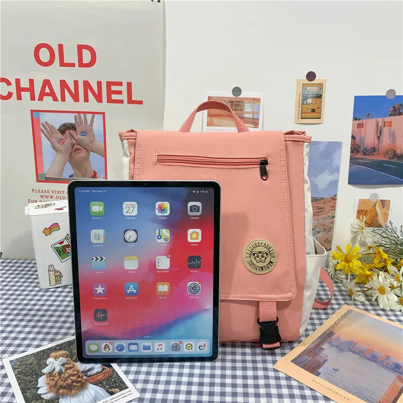 Ladies Oxford Cloth Waterproof School Backpack - Large Capacity