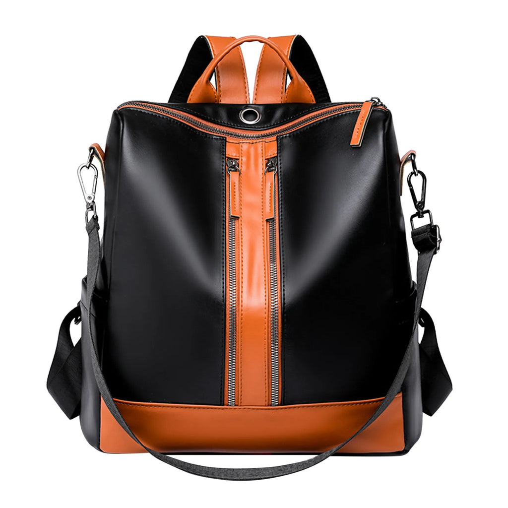 Leather Shoulder Backpack Tan for Girls