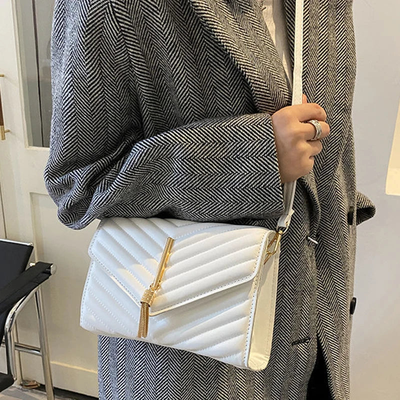 Quilted Crossbody Bags with Fringe Detail